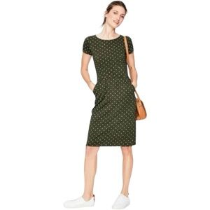 BODEN Pheobe Olive Green Polka Dot Print Short Sleeve Dress‎ Size 6 Petite